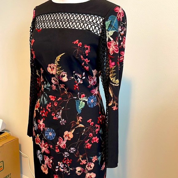 Antonio Melani Delia Floral Sheath in Black size 0 - Picture 3 of 14